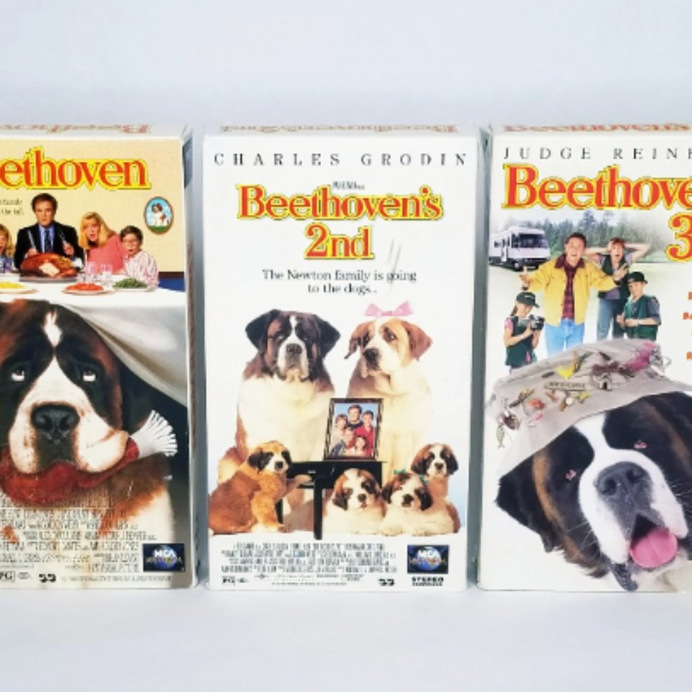 Beethoven VHS Set 1,2,3 Tapes 90s Kid Nostalgia St. Bernard Movie Vintage